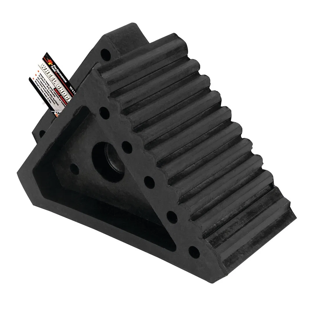 W41001 – PERFORM TOOL Wheel Chock, Black Solid Rubber Single - view 2